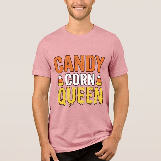 Rainha do Candy Corn Design de Camiseta de Hallowe (Frente)