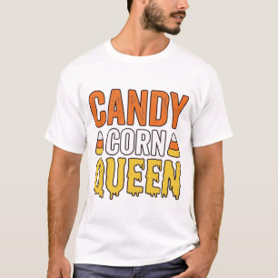 Rainha do Candy Corn Design de Camiseta de Hallowe