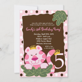 RAINHA DO Convite de Aniversário de 5 de JUNGLE