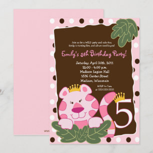 RAINHA DO Convite de Aniversário do 5 DE JUNGLE