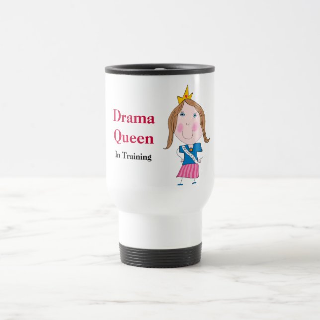Rainha do drama na caneca de viagem do treinamento (Centro)