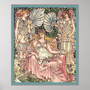 Rainha do impressão de Nouveau da arte do vintage