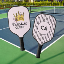 Rainha do Pickleball Retro Rosa Monograma