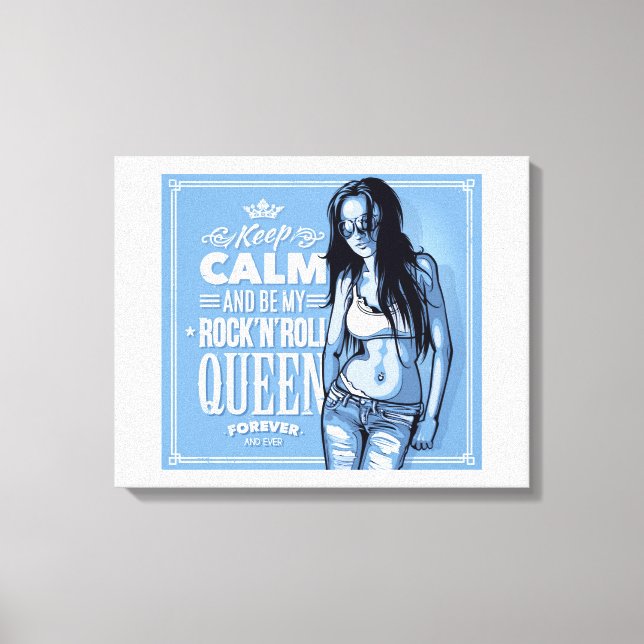 Rainha do Rock & Roll Impressão em Tela Esticada (Frente)
