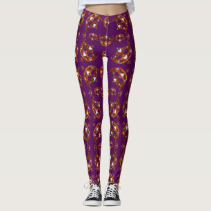 Rainha dos Corações Douradas Crowns Tiaras legging