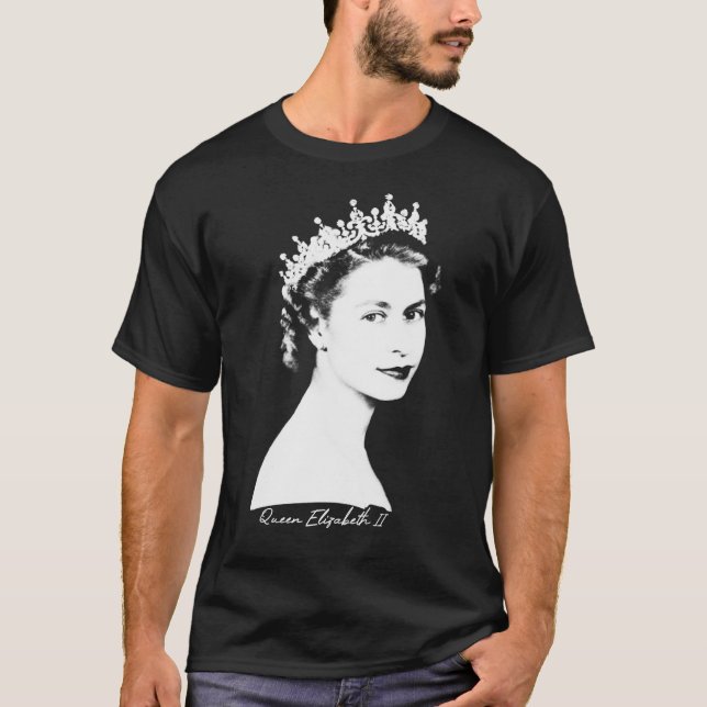 Rainha Elizabeth II - Camisa T Essencial Retro (Frente)