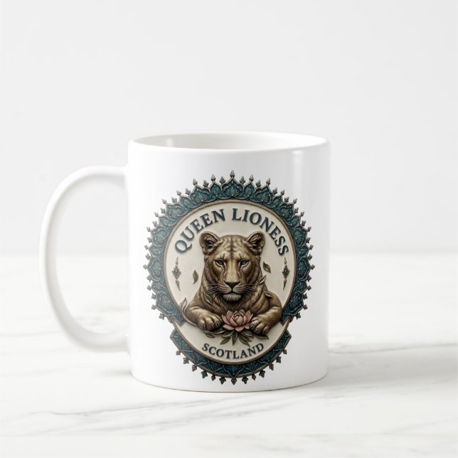 Rainha Leoa. Caneca de Café da Escócia (Esquerda)