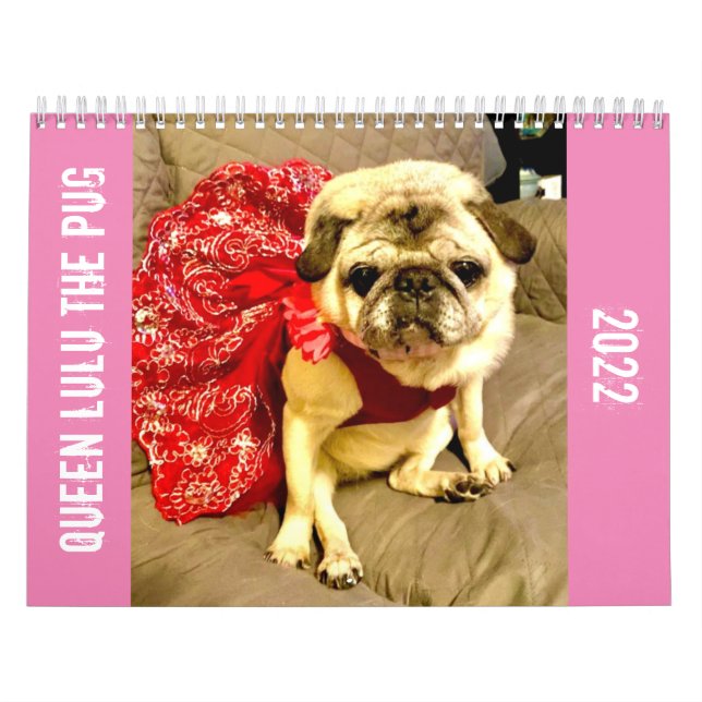 Rainha Lulu, Calendário Pug 2022 (Capa)