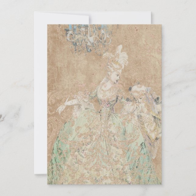Rainha Marie Antoinette - Convites / RSVP (Frente)