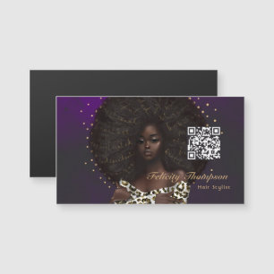 Rainha Negra Beleza Moda Cabelo Código QR