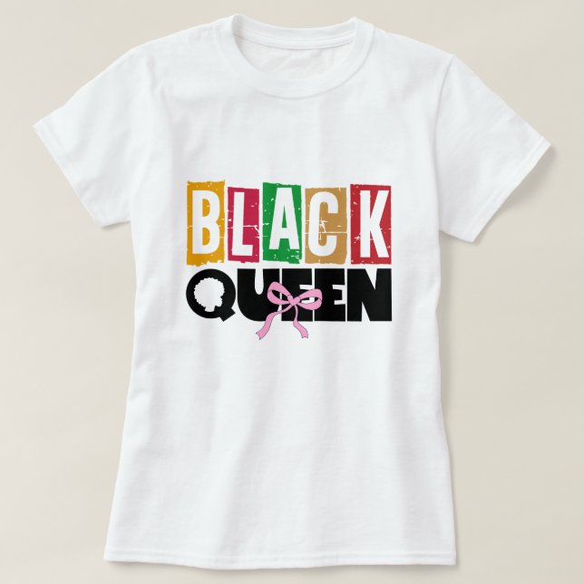Rainha Negra - Camiseta do Mês da História Negra (Frente do Design)
