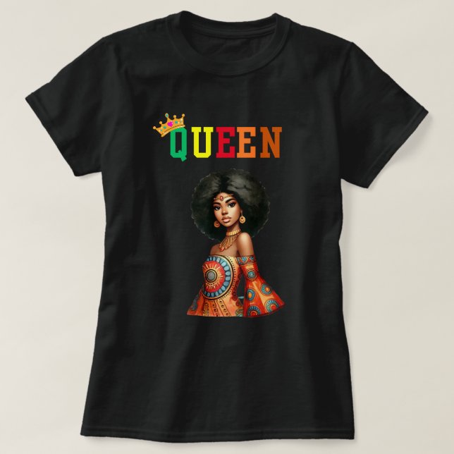 Rainha Nubiana: Camiseta da Bela Mulher (Frente do Design)