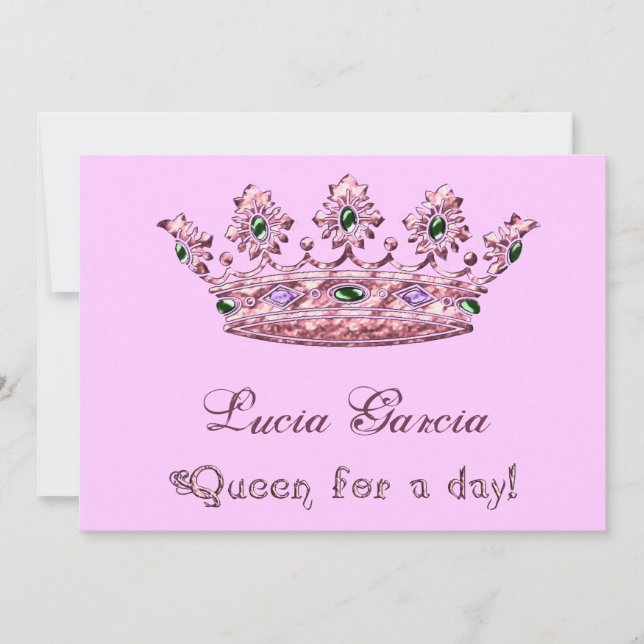 Rainha para um Convite Quinceanera Dia (Frente)