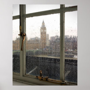 Rainy Day View no Big Ben - Poster de Londres