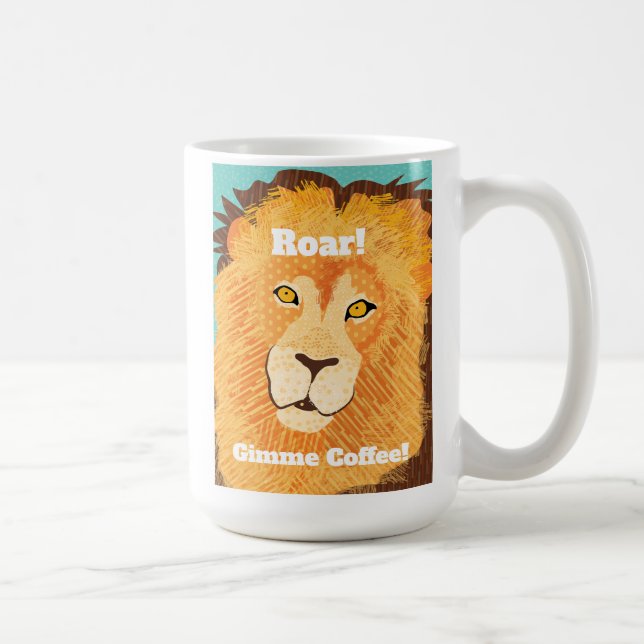 Raio! Rosto do Leão Gráfico 15 oz. Caneca (Direita)