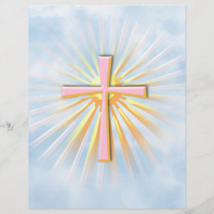 Raios de Luz da Cruz Religiosa (Nuvens)