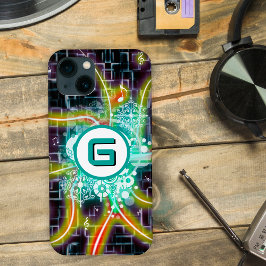 Raios elétricos, notas musicais, monograma persona