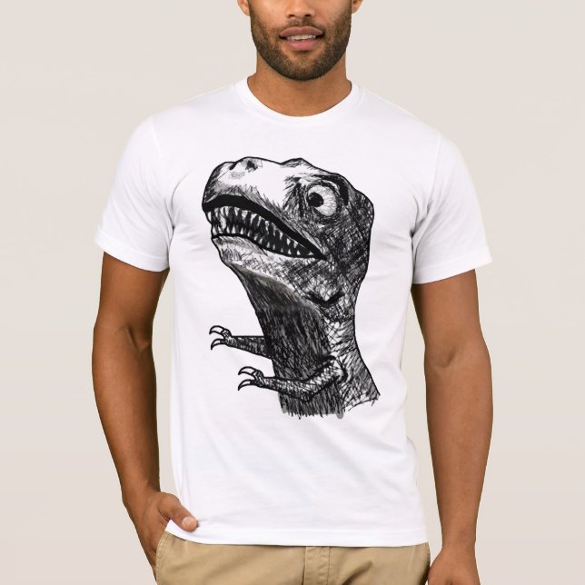 Raiva Meme de T-Rex - t-shirt cabido (Frente)