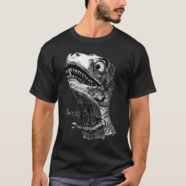 Raiva Meme de T-Rex - t-shirt preto (Frente)