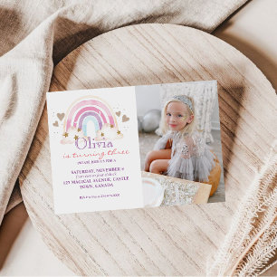 Raiz Foto Aniversário Convite Rainbow Kids
