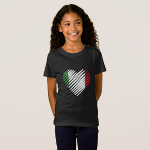 Raizes do italiano da camisa de Italia do coraçã
