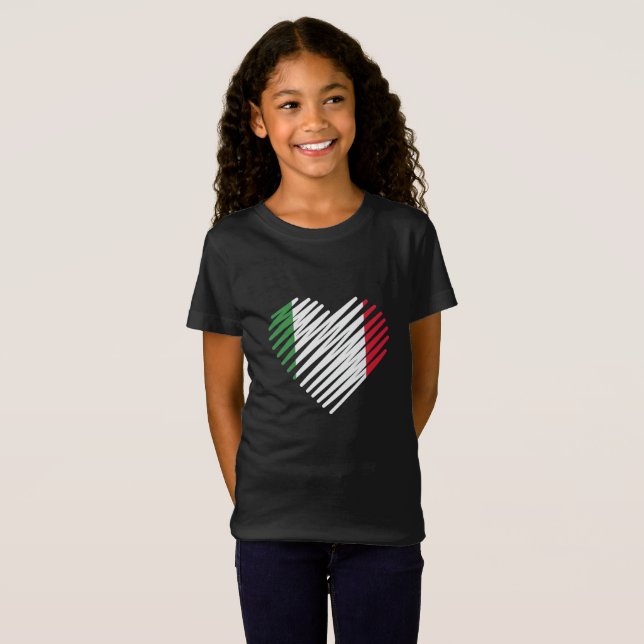 Raizes do italiano da camisa de Italia do coração (Frente Completa)