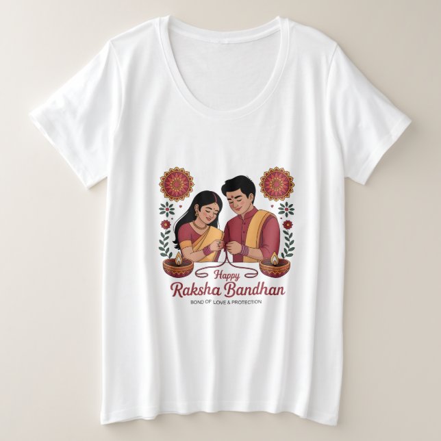 Raksha Bandhan  Womens Plus Size T-Shirt (Frente do Design)