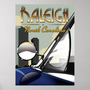 Raleigh North Carolina Vintage poster