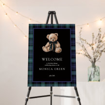 Ralph Teddy Bear Navy Verde Xadrez Baby Shower