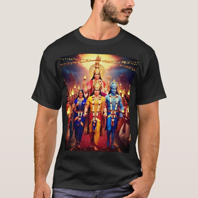 Rama volta à Ayodhya T-Shirt | Celebrar Senhor (Frente)
