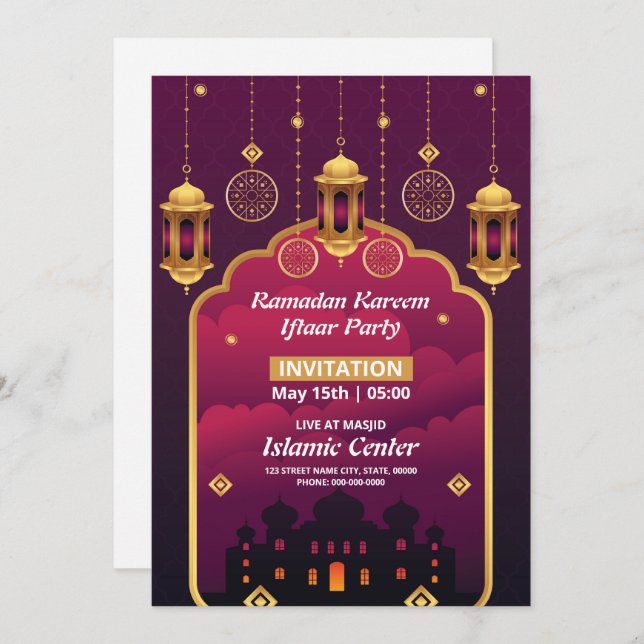 Ramadan Iftar Convite de festas Flyer Modelo (Frente/Verso)