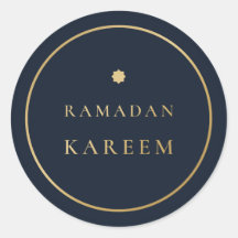 Ramadan Kareem Adesivo Azul Marinho Dourado Elegan