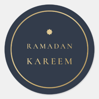 Ramadan Kareem Adesivo Azul Marinho Dourado Elegan