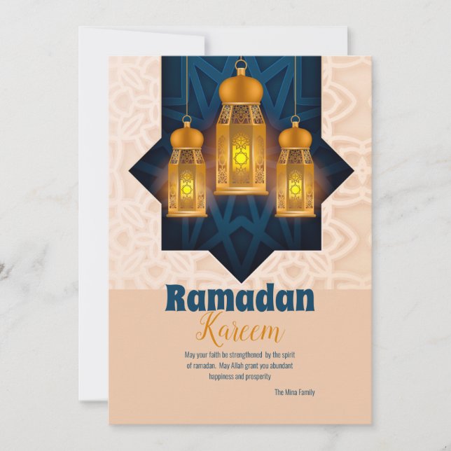 Ramadan Kareem Lanterna Cartão Saudável (Frente)