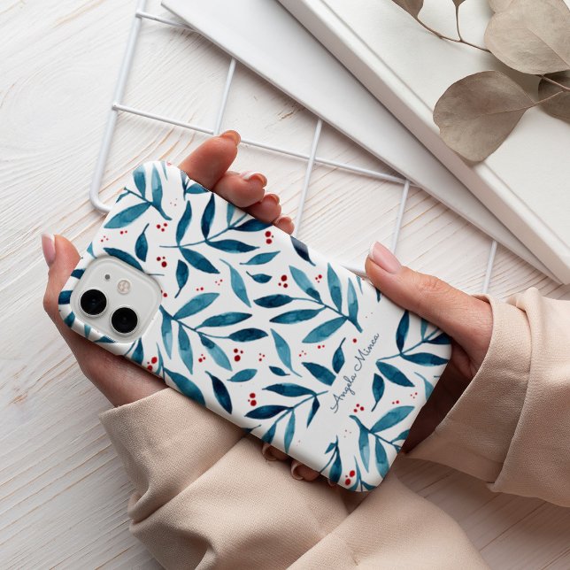 Ramais bonito de aquarelas - turquesa e vermelho (Criador carregado)