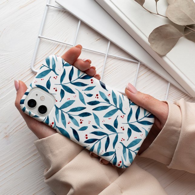 Ramais bonito de aquarelas - turquesa e vermelho (Criador carregado)