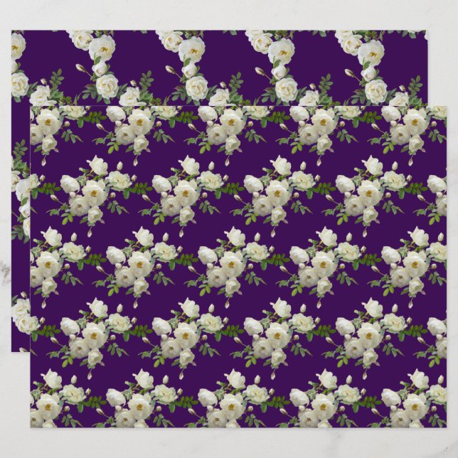 Ramais do Padrão de Rosas Brancas (Frente/Verso)