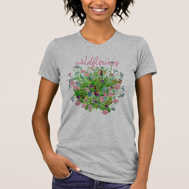 Ramalhete de Flores Silvestres Camisa Cinza  (Frente)