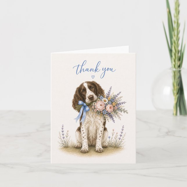 Ramalhete de Flores Springer Spaniel Agradecimento (Frente)