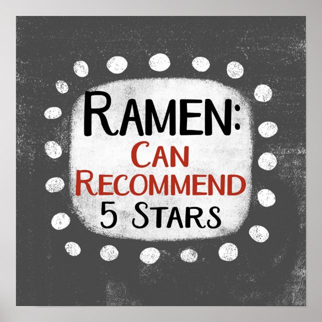 Ramen Review 5 Stars Poster Wall Art (Frente)
