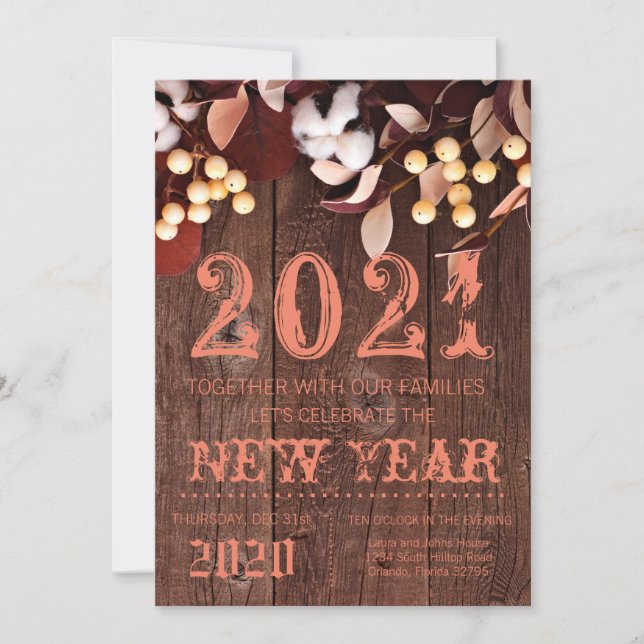 Ramificação de Algodão de Convite para Véspera de  (Frente)