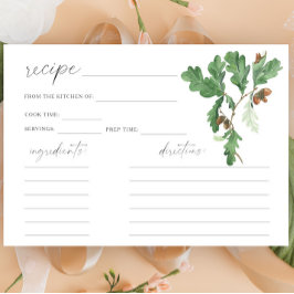 Ramificação de bolota aquosa - cartão de receita