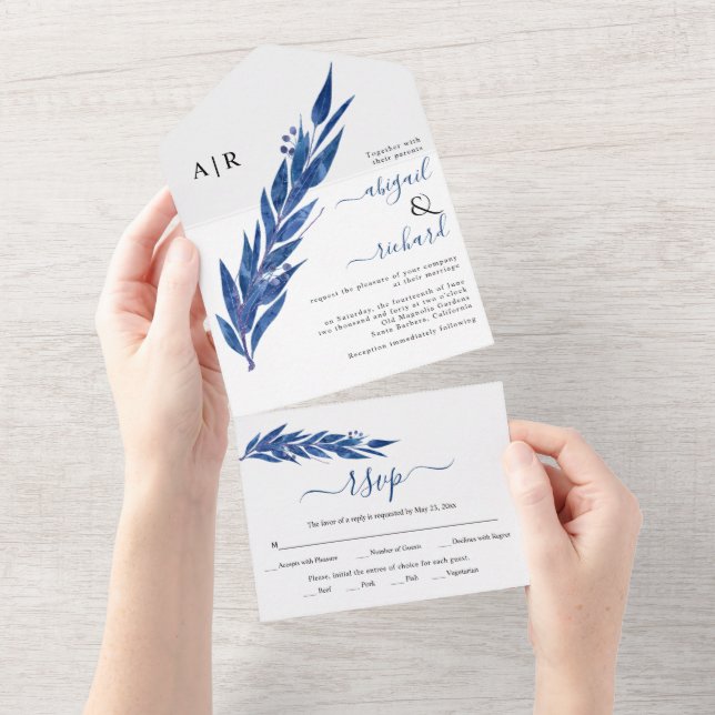 Ramificação de eucalipto azul com casamento no inv (Aba destacável)