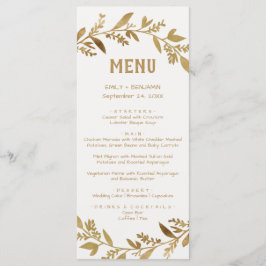 Ramificações Curvas | Cartão de Menu Dourado Janta