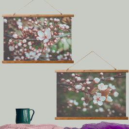 Ramificações de árvore de ameixa com flores branca