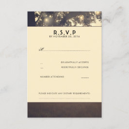 Ramificações de Árvore Luzes Placas RSVP de Casame
