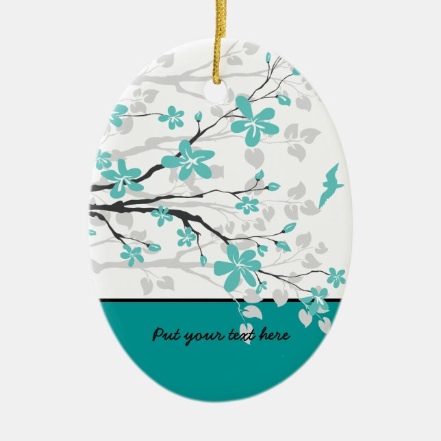 Ramo de Magnolia e ornamento personalizado de flor (Frente)