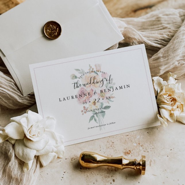 Ramo de Noiva - Cartão de Save The Date - Flores M (Criador carregado)