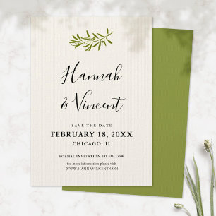 Ramo de Oliva Guardar o Cartão de Data   Costa do 