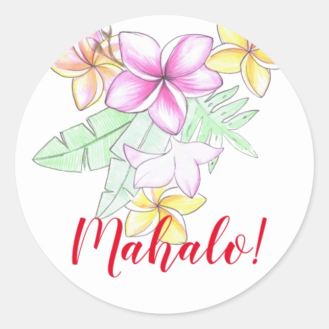 Ramo de Plumeria - adesivos personalizados. (Frente)